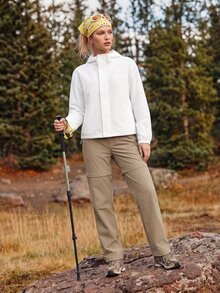 In My Nature Women's Solid Color Casual Versatile Daily Outdoor Jacket - White - View 5