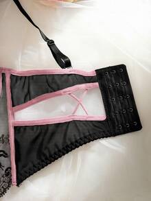 QuietHaus Sexy Sheer Embroidered 2-Piece Set - Black - View 3