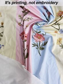 SHEIN Holidaya 夏季女款上衣，女款夏季穿搭上衣，夏季女款印花拼接上衣，女款休閒外出穿搭上衣，女款優雅上衣，女款派對短袖T恤，女款休閒穿搭上衣，女款法式優雅上衣，女款通勤穿搭上衣，女款通勤基礎上衣 - 彩色 - 查看 4