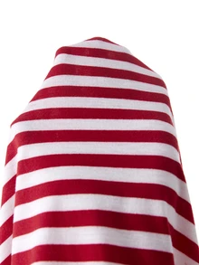 Lyckli Maternity Striped Round Neck Drop Shoulder Long Sleeve Casual T-Shirt Fall - Red - View 9