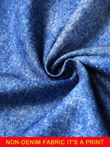 Linhara CURVE Plus Size Women's Soft Washed Denim Effect Lightweight Fabric Elastic Drawstring Draped Loose Wide Leg Pants Suitable For Daily Commute, Shopping, Travel, Home Leisure, Afternoon Tea Date, Short Trip, Casual Outing - Blue - View 7