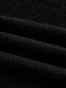 ROMWE MEN Men's Crew Neck Centipede Dark Knit Sweater Streetwear - Black - View 5