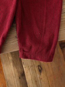SHEIN Vintaside Kids 2件組幼兒女嬰心形荷葉邊上衣燈芯絨吊帶褲，可愛甜美酒紅色鈕扣長袖圓領，生日派對秋季聖誕穿搭 - 酒紅色 - 查看 5