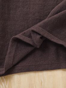 Girls' Heavy Cable Knit Casual Loose Long Sleeve Sweater Dress Autumn Winter - Coffee Brown - View 8