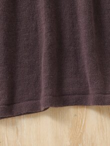 Girls' Heavy Cable Knit Casual Loose Long Sleeve Sweater Dress Autumn Winter - Coffee Brown - View 5
