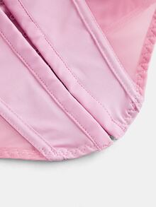 SHEIN Sweetina White Corset Hook And Eye Front Mesh Insert Cami Top - Pink - View 3