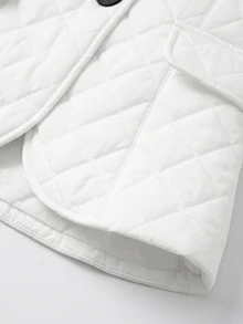 Yalmera Women's Winter Button Long Sleeve Comfortable Padded Coat - White - View 3