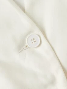 SHEIN MOD 女款純色長袖夾克搭配波點迷你裙休閒套裝 - 杏色 - 查看 3