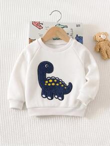 Cozy Pixies Kids Kids Infant Cartoon Dinosaur Crew Neck Long Sleeve Pullover Autumn Sweatshirt Baby - Navy Blue - View 3