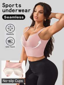Slayform Women's Casual Minimalist Sports Bra For Yoga And Fitness - Pink - View 1