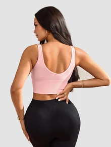 Slayform Women's Casual Minimalist Sports Bra For Yoga And Fitness - Pink - View 2
