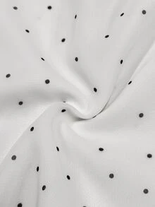 GlowEve CURVE 大码女式波点印花雪纺吊带背心 - 黑與白 - 查看 4