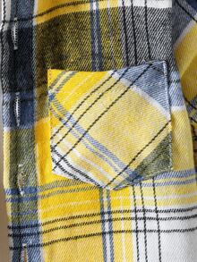 SHEIN Baby Boy Plaid Patched Pocket T Buttoned Yellow Woven Lightweight Breathable Classic Easy-CareSoft-Touch Bold Chic Cool Fresh Boys School Shirt - Yellow - View 6