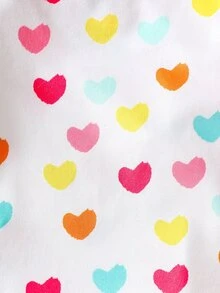 SHEIN Playful Pals Random 1 Pc Baby Girl Sweet Cute Fruit Floral Heart Pattern Printed Flutter Sleeve Top, Suitable For Summer Casual Minimalist Daily Wear - Multicolor - View 4