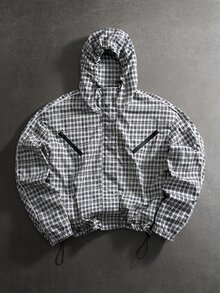 PAVTROS Men's Plaid Long Sleeve Casual Hooded Jacket - Multicolor - View 3
