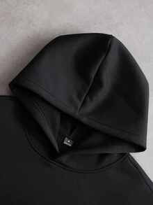 PAVTROS Men's Letter Pattern Casual Everyday Hoodie - Black - View 4