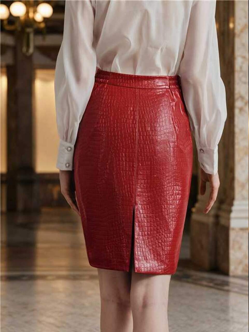 Women's Elegant PU Skirt, Versatile Casual Commute