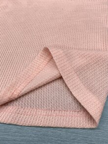 EMERY ROSE Women's Casual Solid Color Long Sleeve T-Shirt, Autumn Fall Cloth For Women - Baby Pink - View 8