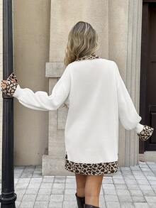 SHEIN Women's Printed Patchwork 2 In 1 Knit Dress - White - View 2