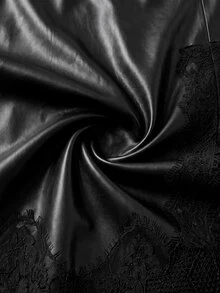 Chikora Plus Size French Lace Patchwork Elegant Sexy Skirt For Business Cocktail Halloween Night Evening Party Black Summer - Black - View 6