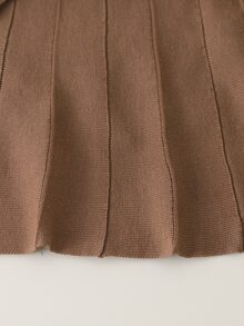 Cute Girls' Autumn & Winter Outfit Set: Ruffle Sweater With Bows + Pleated Skirt Pullover - Apricot - View 6