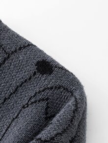 Manfinity CasualKnits 男士卡通圖案休閒日常穿著長袖毛衣，男孩秋冬新款 - 灰色 - 查看 4