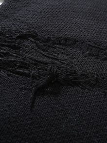Claim Dot Men's Solid Color Casual Versatile Daily Wear Long Sleeve Sweater - Black - View 4