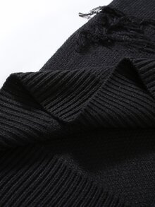 Claim Dot Men's Solid Color Casual Versatile Daily Wear Long Sleeve Sweater - Black - View 5