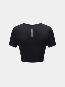 Dewbera Dewbera Women's Colorblock Slim Fit Short Sleeve Sports T-Shirt For Daily Wear - Black - View 2