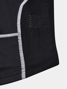 Dewbera Dewbera Women's Colorblock Slim Fit Short Sleeve Sports T-Shirt For Daily Wear - Black - View 5