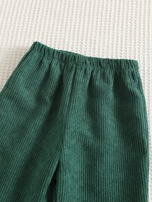 SHEIN 男嬰秋冬聖誕綠色格紋運動衫與長褲休閒套裝 - 綠色 - 查看 6