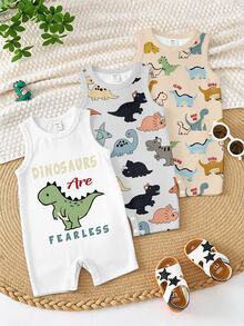 3 pièces Barboteuses pour bébés garçons - Multicolore - Voir 4