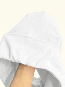 SHEIN BASICS Women's Casual Basic Modest Baggy Baggy Sporty Athleisure Solid Color Rib Knit Shorts, Summer Gym Workout White Sports Gym Gym Workout - White - View 8