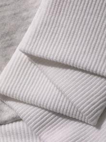 FRIFUL Women's Letter Embroidered Hooded Sweatshirt School Off Campus Light Grey Autumn Winter Casual Loose Everyday School - Grey - View 12