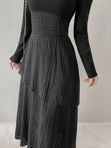 FRIFUL Women's Solid Color Casual Party Dress Fall - Grey - View 5