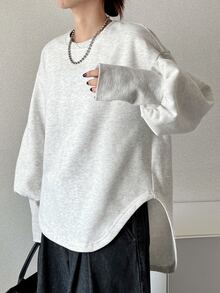 FRIFUL Women's Letter Print Casual Graphic Graphic Daily Travel Long Sleeve Sweatshirt School Teacher White Summer Autumn Everyday Travel Everyday Travel - Grey - View 7