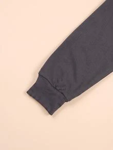 Remaja Laki-Laki Nyaman dan Santai dengan Hoodie Lengan Panjang dan Celana - Dark Grey - View 5