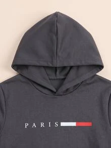 Remaja Laki-Laki Nyaman dan Santai dengan Hoodie Lengan Panjang dan Celana - Dark Grey - View 6