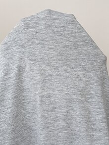 Slowluna Comfortable Loose Fit Frill Trim Solid Color Summer Clothing - Light Grey - View 6