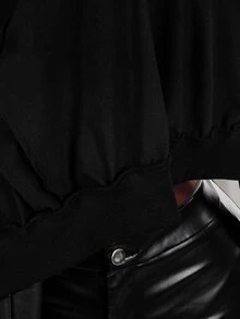 Amplova Women's Knight Print Zip-Up Cropped Sweatshirt Halloween Night Black And Pink Black Fall Y2k - Black - View 17