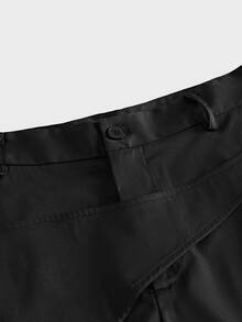 AXEPEAK Men's Deconstructed Design Wide Leg Loose Pants - Black - View 6