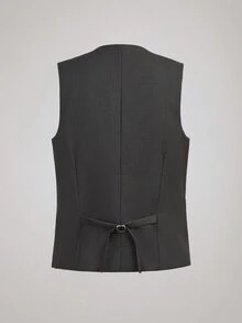 Officeau Men's 3pcs Dark Grey Colorblock Shawl Collar Luxury Suits, Blazer& Vest& Trousers, Tuxedos For Wedding/ Evening/ Prom/ Party - Dark Grey - View 11