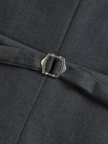 Officeau Men's 3pcs Dark Grey Colorblock Shawl Collar Luxury Suits, Blazer& Vest& Trousers, Tuxedos For Wedding/ Evening/ Prom/ Party - Dark Grey - View 14