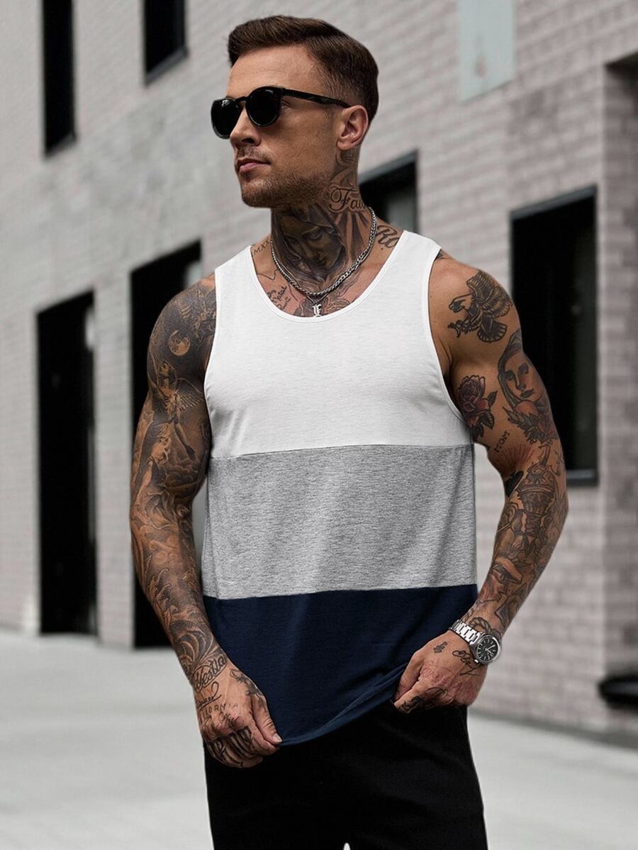 Manfinity CasualCool 男士拼色休閒百搭日常穿搭上衣 - 彩色 - 查看 1