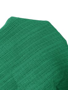 BrightlyHer Plus Size Red Round Neck Short Sleeve Casual Dress Vacation Beach Spring Summer 2026 - Fresh Green - View 9