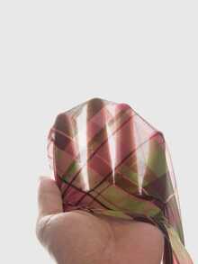 ROMWE Kawaii Plus Plaid Print Ring Linked Star Cut Out Top - Multicolor - View 6