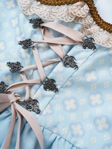 Fairmaia Dirndl 洋裝 慕尼黑啤酒節派對 泰國度假 杜拜度假 加勒比海婚禮賓客 天藍色 秋季 寶萊塢傳統文化 - 藍色 - 查看 11