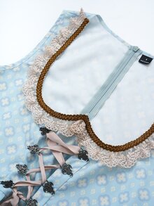 Fairmaia Dirndl 洋裝 慕尼黑啤酒節派對 泰國度假 杜拜度假 加勒比海婚禮賓客 天藍色 秋季 寶萊塢傳統文化 - 藍色 - 查看 7