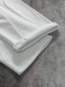 AXEPEAK Men's Casual Vacation Loose Comfortable Sports College Patchwork Stylish Versatile Sweatpants - Light Grey - View 6