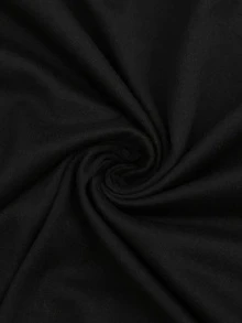 GlowEve CURVE 復古商務休閒數位印花拼接翻領小V領黑色大尺碼襯衫 春秋辦公日常購物穿搭 - 黑色 - 查看 4